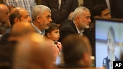 Yahya Sinwar dhe Ismail Haniyeh së bashku në vitin 2017