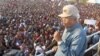 Edward Lowassa, presidential candidate from the opposition CHADEMA coalition, addresses a campaign rally in Manyara, Tanzania, Sept. 25, 2015.