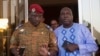Lieutenant Colonel Yacouba Isaac Zida (L) meets with opposition leader Zephirin Diabre in Ouagadougou, capital of Burkina Faso, Nov. 2, 2014. 