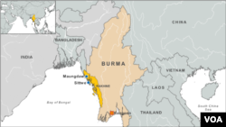 Peta wilayah kekerasan sekterian di Burma.