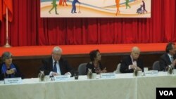 台湾法务部举行联合国两公约国家人权报告审查记者会(美国之音张永泰拍摄)