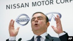 FILE - Nissan Motor Co. CEO Carlos Ghosn speaks during a press conference in Tokyo, Thursday, Oct. 20, 2016. (AP Photo/Shizuo Kambayashi)