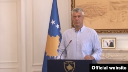 Predsjednik Kosova Hašim Tači na današnjoj konferenciji za novinare u Prištini