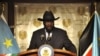 FILE - South Sudan's President Salva Kiir addresses a news conference at the Presidential palace in Juba.