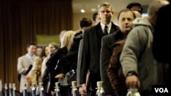 미국 뉴욕시에서 열린 취업 박람회. (자료사진)