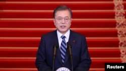 韩国总统文在寅(资料照片) 