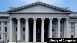 نمایی از ساختمان وزارت خزانه داری آمریکا