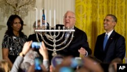 Мишель Обама, Нехама Ривлин, Реувен Ривлин и Барак Обама. Вашингтон, 9 декабря 2015.