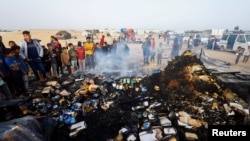  የእስራኤል ጥቃት ተከትሎ ራፋ ውስጥ የተፈናቃዮች ድንኳን ወድሞ ይታያል፤ ደቡባዊ ጋዛ ሰርጥ