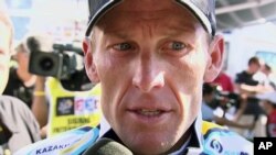 This photo released by courtesy of Sony Pictures Classics shows Lance Armstrong in the documentary film, “The Armstrong Lie." (AP Photo/Courtesy Sony Pictures Classics, Maryse Alberti) YEAR END