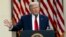 President Donald Trump speaks about the coronavirus in the Rose Garden of the White House, April 27, 2020, in Washington. 