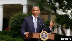 21일 바락 오바마 미국 대통령이 우크라이나 사태에 대해 발언하고 있다.