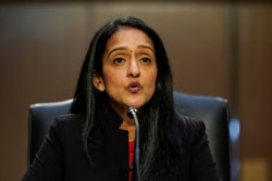 Nominee to be Associate Attorney General Vanita Gupta testifies before the Senate Judiciary Committee during her confirmation hearing on Capitol Hill in Washington, March 9, 2021.