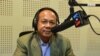 Ok Serei Sopheak, a Cambodian governance specialist discusses “​Threats of Wars and Young Voters’ Demand” on VOA Khmer’s monthly “Hello VOA Good Governance” show in Phnom Penh, Monday, November 23, 2015. (Lim Sothy/VOA Khmer) 