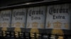 The logo of Corona beer, produced by a Group Modelo brewery in Mexico, is seen on a truck carrying bottles of beer in Mexico City, Jan. 27, 2017
