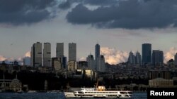 FILE - A ferry sails on the Bosphorus in Istanbul, Turkey, Dec. 27, 2019. 