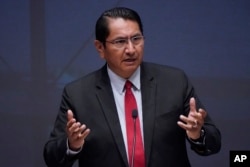 FILE - Navajo presidential candidate Jonathan Nez speaks during a presidential forum at Arizona State University, July 12, 2022, in Phoenix.