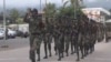 The Cameroon military rehearses for the national day parade in Buea, southwestern Cameroon, May 18, 2018.