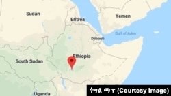 አማሮ ወረዳን የሚጠቁም የኢትዮጵያ ካርታ ከጎግል ማፕ ላይ