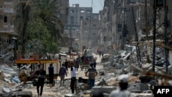 巴勒斯坦加沙中部地区一个城市2024年4月29日的情景。（法新社） 