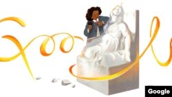 لوگوی گوگل در تجلیل از ادمونیا لوئیس ، نخستین سیاه پوست با ریشه های سرخپوستی که در عرصه هنرهای زیبا به شهرتی جهانی رسید