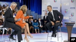  奥巴马总统9月20日在迈阿密大学参加一个与选民见面的会议