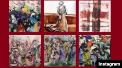 عکسی از نمونه کارهای علی بنی صدر یکی از هنرمندانی که آثارش در موزه بریتانیا عرضه شده است. 