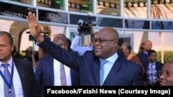 Rais Felix Tshisekesdi akiwasili Windhoek Namibia Februari 26 2019. (Facebook/Fatshi News)