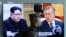 A South Korean marine passes by a TV screen showing file footage of South Korean President Moon Jae-in and North Korean leader Kim Jong Un, left, during a news program at the Seoul Railway Station in Seoul, South Korea, April 18, 2018.