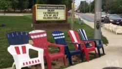 马里兰居民为独立日游行抢占位子