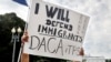 Diego Rios, 23, of Rockville, Md., rallies in support of the Deferred Action for Childhood Arrivals program outside of the White House, in Washington, Sept. 5, 2017.