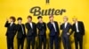 FILE - K-pop group BTS in Seoul in May 2021. From left: V, Suga, Jin, Jung Kook, RM, Jimin, and J-Hope.
