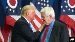 美国当选总统川普与前众议院议长金里奇