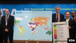 国际透明组织在台北召开记者会(美国之音张永泰拍摄)