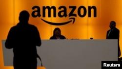 亚马逊公司位于纽约曼哈顿办公室的前台（2019年5月1日）。