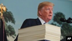 Le président Donald Trump à la Maison-Blanche, Washington, 23 mars 2018