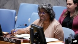 ፎቶ ፋይል፡ በተባበሩት መንግስታት ድርጅት የአሜሪካ ልዑክ ሊንዳ ቶማስ ግሪንፊልድ