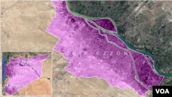 Mapa: Deir Ezor u Siriji