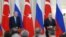 Turkish President Erdogan and his Russian counterpart Putin hold a press conference in Sochi