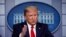US President Donald Trump during the daily briefing on COVID-19 in the Brady Briefing Room of the White House on April 22, 2020, in Washington, DC. 