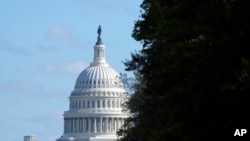 选举日这天看到的美国国会大厦。(2024年11月5日)