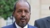 FILE - Somalia President Hassan Sheikh Mohamud addresses the media following his meeting with French President Francois Hollande at the Elysee Palace in Paris.
