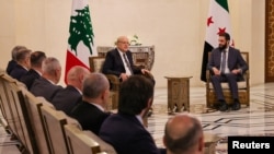 Lebanon's caretaker Prime Minister Najib Mikati meet with Syria's de facto leader Ahmed al-Sharaa in Damascus