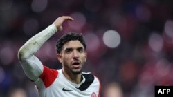 Omar Marmoush lors du match de Bundesliga entre le RB Leipzig et l'Eintracht Francfort à Leipzig le 15 décembre 2024. 