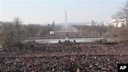 2009年1月20日在华盛顿举行的奥巴马总统的就职典礼上人潮汹涌