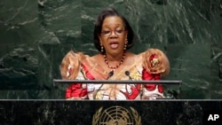 La présidente de transition centrafricaine, Cathérine Samba-Panza