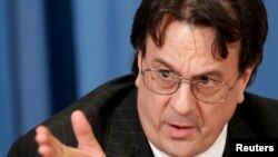 FILE - David Gressly, pictured in February 2013 and currently serving as the U.N.'s deputy special representative in the Democratic Republic of the Congo, will take charge of the global anti-Ebola effort, the World Health Organization says.