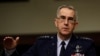 FILE - U.S. Air Force General John Hyten, then-commander of U.S. Strategic Command, testifies in a Senate Armed Services Committee hearing on Capitol Hill in Washington, April 4, 2017.