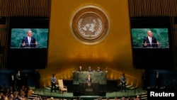 Le président Barack Obama, devant l'Assemblée générale des Nations Unies le 24 septembre 2014 (Reuters)