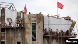 지난 2016년 5월 평양의 건설 현장. (자료사진)